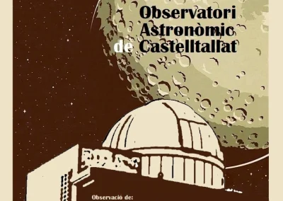 Cartell la nit de la lluna a l'Observatori Astronòmic de Castelltallat.